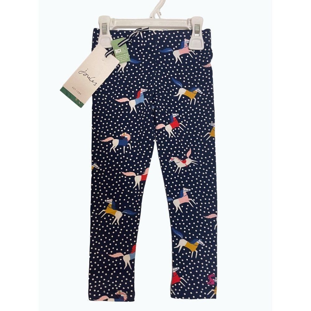 Joules Girl's Horse Print Deedee Leggings NWT 3 4 - Picture 4 of 7